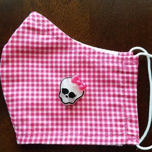 Face Mask ADULT Removable Plaid Monster High Skull